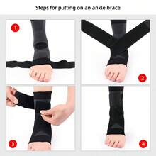 Adjustable Strong Compression Knitted Ankle Sleeves, Suitable For Daily Sports And Fitness, Protect Ankle Joints, Unisex - Black - View 5