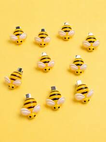10/5pcs Cute Bee Shaped Hair Clips Set, Designed For Women, Cartoon Bee & Alligator Hair Clips, BB Clips, Resin Material, Non-Slip Design, Suitable For Daily Wear, Firm Grip, No Hair Damage Risk, Applicable For Daily Wear, Parties And Birthday Gifts,Hair Slide - Multicolor - View 6