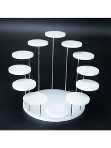 1pc Round 4/7/12-Tier Transparent Acrylic Multi-Layer Display Stand, Suitable For Blind Boxes, Small Figurines, Desserts And Cakes - Black - View 21