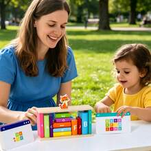 1 Set Children's Educational Wooden Cat Letter Stacking Blocks, Colorful Cartoon Letter Shapes, Concentration Training Early Education Enlightenment Toy, Parent-Child Interactive Stacking Block Toy Set - Multicolor - View 3