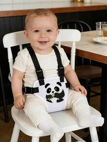 1pc Cartoon Baby High Chair Restraint Strap, Breathable Mesh Material, Lightweight Design, Foldable And Portable, Suitable For Home And Travel High Chairs, Multiple Cute Animal Prints Available, Practical And Thoughtful Gift For Newborns And Toddlers - Cartoon High Chair Strap - View 3