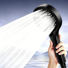 Multi-Mode Pressurized Shower Head Set, Matte Black High-Pressure Handheld Shower Head With 6 Spray Modes, Anti-Clogging Nozzles, Hose And Wall Mount Bracket - Shower Head - View 4