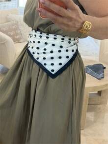1 pezzo Sciarpa in raso con stampa a pois, Sciarpa da donna alla moda, Può essere utilizzata come cintura, Decorazione per confezioni, Nastro, Fascia per capelli o Sciarpa, Collana sciarpa, Scuola - Multicolore - Visualizzare 3