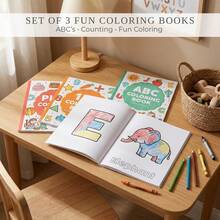 (PLAY 36 Pages/127g, ABC 54 Pages/173g, 123 42 Pages/136g) 3-Book Set Children's Coloring Books, Toddler Coloring Books, Large Size Simple Patterns, Letters Numbers Colors Shapes Learning, Educational Activity Books, Fun Gift For Boys And Girls - Paperback - View 2