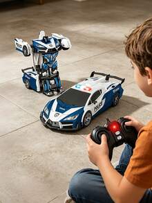 1pc Remote Control Transforming Car, Transforming Robot Toy With Remote Controller, 360° Drifting, Dynamic Lighting, Plastic Material, Button Control, Battery Powered, Suitable As Cool Christmas And Halloween Gift. 2.4Ghz Remote Control Car, One-Key Auto Transformation Robot, With Lights LED Lighting, One-Key Transformation And 360° Rotation Drift, Transforming Toy For Children 5-6-7-9+ Years Old Boys/Girls, A Birthday Surprise Gift And Christmas Gift - Multicolor - View 1