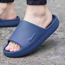 Nike CALM SLIDE 2.0 柔軟透氣舒適新款戶外運動沙灘鞋輕量男士拖鞋 - 藍色 - 查看 3