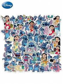 Disney 50張迪士尼官方授權 Lilo And Stitch 乙烯貼紙 防水可愛卡通貼花 適用於筆電水壺行李箱滑板 DIY裝飾 史迪奇粉絲完美收藏禮物 - DSN-029 - 查看 7