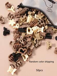 10/20/30pcs Assorted Coffee Color Multi-Style 2.5cm Women Hair Clips, Hair Claw Hairpins For Bun, Bangs, Ponytail (Random Color & Design) - Multicolor - View 10