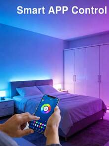 1-30m 5V Multicolor RGB LED Strip Light, 16 LEDs/M, Smart App Control, Suitable For Wedding Party, Christmas Decoration, Home Living Room Bedroom Lighting - 5050 - View 3