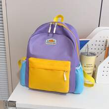 1 pieza Mochila de moda con colores de dopamina, Mochila unisex, Mochila escolar de bloques de color para estudiantes, Mochila de estudiantes con múltiples bolsillos para viajes de verano, vacaciones, artículo de viaje esencial para estudiantes de primaria, secundaria, preparatoria y universidad, Bolso de mujer de alta calidad, Excelente regalo para vacaciones - Multicolor - Ver 12