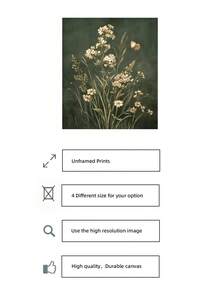1pc Frameless Vintage Dark Green Floral Wall Art Print Dark Academia Decor Cottagecore Botanical Print Aesthetic Apartment Living Room Bedroom Back To School Funky Posters Dorm Essentials - Retro Floral - View 5