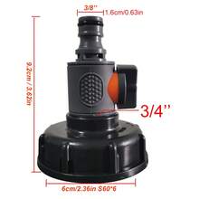 1 Set 2 buah Kit Adaptor Katup Tang Tangki Air IBC S60*6 Alat Penyiram Taman Pipa Air Cuci Mobil Konektor Air Irigasi Tetes - IBC S60x6 - View 3