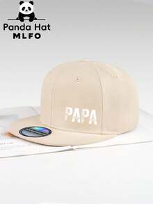 MLFO 時尚新款Papa印花平簷嘻哈帽，透氣可調節老爹帽，適合休閒日常運動戶外釣魚露營，父親節禮物生日禮物 - papa - 查看 9