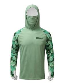 2026 New Men's Outdoor Hooded Face Mask Shirt, Outdoor Sports Cycling Fishing Shirt; Fall - Green - View 14