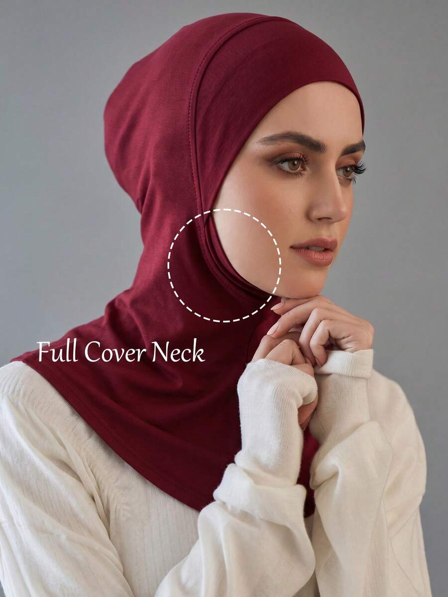 1PC Women's Fashion Solid Color Elastic Chin Wrap Under-Cap Head Scarf