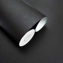 1Roll Thick Matte Black Contact Paper Self Adhesive Waterproof Removable Vinyl Wallpaper For Cabinet Countertop Shelf Kitchen Bedroom Decor - Black - View 17