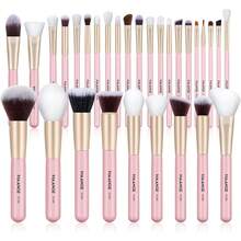 Brochas de Maquillaje Profesional 30 Piezas kit Alta Calidad Sintético Brochas Maquillaje Sombras de Brochas para Ojos en Polvo para Base de Maquillaje -Negro - Rosa - Ver 2