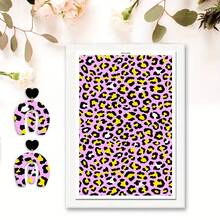 Papel de transferencia con estampado de leopardo, serie Fresh Natural, papel de impresión de arcilla polimérica, tamaño 5.82 * 3.93 pulgadas, adecuado para impresión de transferencia especial de arcilla polimérica en la fabricación de joyas y pendientes de arte DIY - A - Ver 5