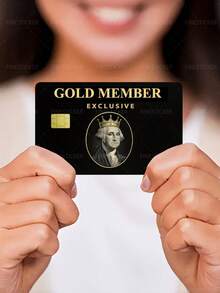 1pc Gold Member Exclusive Credit Card Cover Sticker Protective Card Sleeve, Crown PVC Material Anti-Fingerprint Durable Scratch-Resistant Wear-Resistant Skin, Party Birthday Gift, Suitable For Men And Women, Small Chip Cards, Bank Cards, Credit Cards, Transit Cards, Key Cards, Student Campus Cards Personalized DIY, Privacy Protection - Multicolor - View 7