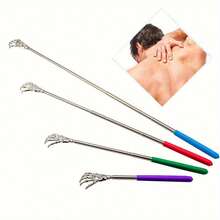 1/4pcs Adjustable Stainless Steel Telescopic Back Scratcher, Ergonomic Handle Design, Cool Claw, 6 Colors Random 4 Colors Shipped, Portable Back Scratcher Tool - Itchy Scratcher - View 2