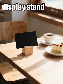 5pcs Mini Blackboard With Stand,Mini Chalkboards Desktop Menu Thickened Wooden Base Erasable Display Board Wedding Banquet Cafe Dessert Shop Product Tags Name Display(White Pen Available For Separate Purchase) - Multicolor - View 9