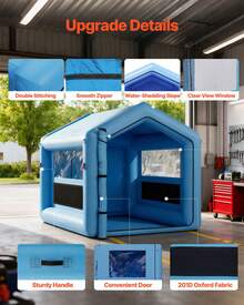 Inflatable Paint Booth, 3 X 2.5 X 2.5 M, Inflatable Spray Booth With 550W Powerful Blower And Air Filter System, Triangular Roof, For Painting Bicycle, Motorcycle, Automotive Sheet Metal - Triangle Top - View 6