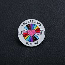 You Are With Me 琺瑯胸針 LGBT 驕傲彩虹心形胸章 翻領背包徽章 珠寶禮物 給同志同性朋友 - 彩色 - 查看 9