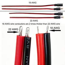 18 AWG 22AWG männlicher weiblicher DC-Stromstecker 5V 12V 5,5x2,1mm Kabelstecker Adapter, geeignet für Fernseher, Kamera, 5050 2835 LED-Streifenleuchten - Weiblich & Männlich - Übersicht 10