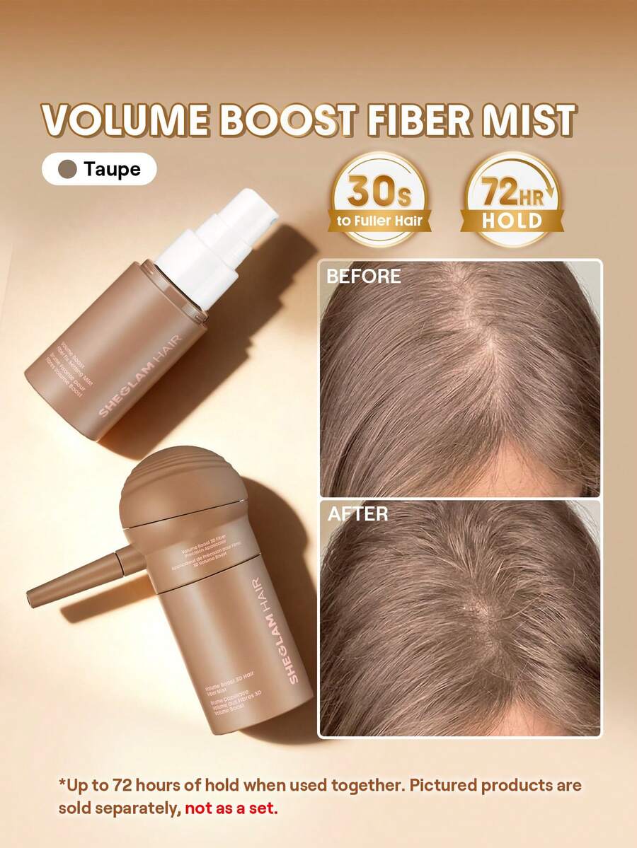SHEGLAM HAIR 豐盈增發纖維噴霧 - 灰褐色,適用於稀疏頭髮的增發纖維,噴霧式增發纖維噴霧,隱形持久,男女皆宜,即刻遮蓋頭髮 - Taupe - 查看 1
