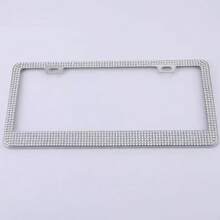 Rhinestone Metal Square Hole License Plate Frame, US Standard Rhinestone License Plate Holder For Canada, USA, Mexico, Stainless Steel, Suitable For Sedan, Sports Car, Electric Car, Travel Car, RV, SUV, Pickup, Off-Road Vehicle, Convertible, Van, Small Truck, Hybrid Car - Multiple Styles - View 16