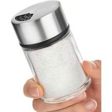 Salt Shaker or Pepper Shaker with Adjustable Pour Holes - Stainless Steel Spice Dispenser - Pink Himalayan, Table Salt, Black and White Pepper. 2.4 oz - plateado - Ver 1