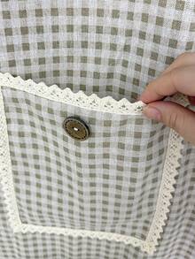 1PC Japanese-Style Two-Tone Plaid Sling Curtain,With Pockets Storeable,Soft Colors Drapery Curtains For Bedrooms, Living Rooms, Or Kitchens Partition,Home And Apartments Curtains Decor - coffee - View 8