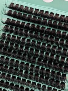 196Pcs Luxury Fluffy DIY Cluster Eyelashes Length Eyelash Extension Russian D Curl Thick And Reusable Dramatic Lashes Easy For Beginners - 14 Rows 120D Lash Clusters Eyelash Clusters Individual Eyelashes Lashes Fake Lashes - D - 查看 4