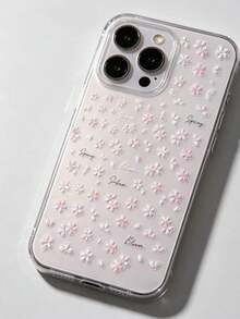 1pc Pink Cherry Blossom Sticker, Cherry Blossom Petals & Handwritten Text Elements, Girly Decorative Sticker, Suitable For Decorating Instant Camera, Water Cup, Phone, Tablet, Notebook, Fresh & Gentle Style, Handmade Beautification Tool, Versatile Spring Vibe Decorative Sticker - Pink Cherry Blossoms - View 3