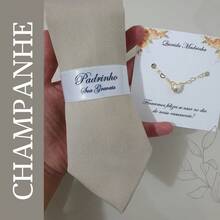 Semi Slim Godfather Tie And Gold Plated Godmother Bracelet Kit READY DELIVERY - 香檳色 - 查看 3
