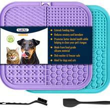 1pc Pet Licking Mat, Suitable For Cats & Dogs, 7.9 Inch With Suction Cup, Slow Feeder Bowl, Suitable For Training, Bathing And Grooming, Large 3-Pack - Multicolor - View 11