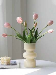 5pcs High-End Artificial Tulips, Valentine's Day Gift, Bridal Bouquet, Modern Minimalist European Style Decor, Plastic Artificial Flower Bouquet, Artificial Plant Decoration, Home Decor, Suitable For Indoor And Outdoor Use - Multicolor - View 5