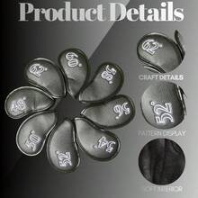 Minimalist Black & White Dual-Color Golf Wedge Cover Protective Sleeve 48°-62° Full Size Coverage Black & White Lychee Pattern PU Leather Wear-Resistant Anti-Collision Low-Key Stain-Resistant Meets Different User Preferences - Black - View 1