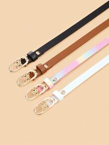 4PCS Set New Teenager Thin Waist Belt High-End PU Pants Belt Jeans Decoration Waist Belt - Multicolor - View 4