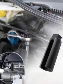 (The Traces On It Are Rust Proof Oil Applied To Prevent Rusting, Not Product Dirt Or Quality Issues) 1Pc Narrow/Wide Mouth Japanese&European Style Oxygen Sensor Socket Sleeve,Induction Socket Wrench-Effortless Oxygen Sensor Remover/Installation Tool - Black - View 4