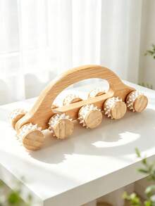 1pc Multi-Specification 6-Wheel/8-Wheel/10-Wheel Wooden Massage Roller, Smooth Polished Bur-Free Natural Wood Handheld Roller Massager For Full Body Muscle Relaxation, Suitable For Shoulder, Neck, Waist, Back, Legs, Home SPA / Yoga / Post-Workout Soothing Tool - Roller Massage - View 13