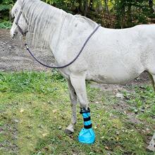 1/2 Paquete de Botas Reutilizables a Prueba de Fugas para Remojo de Cascos, Bolsas de Tratamiento de Cascos con Almohadilla de Amortiguación EVA y Banda Elástica para el Cuidado y Tratamiento de Cascos de Caballos - Multicolor - Ver 4