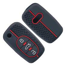 矽膠鑰匙套 FOB 適用於 Audi A1 A6 C5 B6 A4 B5 TT 8N A2 A3 A6 A8 Quattro 遙控鑰匙殼 3 按鈕鑰匙保護套 - 黑色的 - 查看 3
