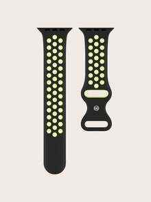 4件/組 中性時尚運動款 柔軟舒適透氣 雙色孔洞矽膠扣錶帶，相容 38mm、40mm、41mm、45mm、44mm、42mm、49mm，適用於錶帶、百搭休閒手鍊、腕帶，派對禮物、節日禮物。相容 Ultra 系列 9/8/7/6/5/SE/4/3/2/1 機型，可更換錶帶配件。 - 彩色 - 查看 5
