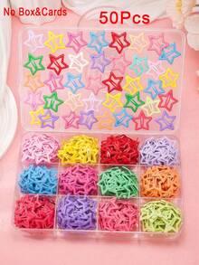 25/50/80 piezas de pinzas para el cabello con forma de estrella de colores aleatorios, accesorios para el cabello estilo Y2K para niñas para uso diario y fiestas, regalo de cumpleaños, regalo de Navidad - Multicolor - Ver 11