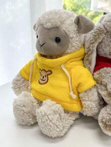 1pc Cute Bear Embroidery Plush Doll Hoodie Set, Soft Fleece Sweatshirt Suitable For 30cm Plush Doll, Yellow & Red Optional, DIY Plush Doll Dressing Accessory, Creative Doll Clothing Gift For Plush Collectors - Multicolor - View 3