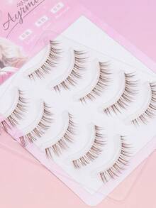 Brown Natural Thin Eyelash Clusters, Soft Lightweight Segmented DIY False Eyelashes, Reusable Natural Look Daily Makeup Eyelash Clusters - 棕色 - 查看 6