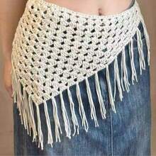 2/1pc Waist Accessories Belt Hand Woven Tassel Triangular Scarf Strap Fashionable And Versatile Fart Curtain Headscarf For Women - Multicolor - View 13