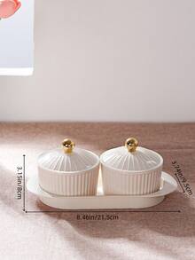 1 Set Transparent/Beige Round Dish Set, Snack Dried Fruit Candy Storage Dish, Luxury Holiday Celebration Food Storage Dish Set - Milky White - View 13