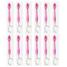 30 piezas/20 piezas/10 piezas/5 piezas/Set Cepillo de dientes desechable mini para viaje, Cepillo de dientes 5 en 1 con pasta pre-aplicada + hilo dental + palillo + raspador de lengua, Cepillo de dientes portátil con pasta pre-aplicada para viaje, Diseño compacto adecuado para viaje, trabajo y uso diario - Rosa (Estilo A) - Ver 9